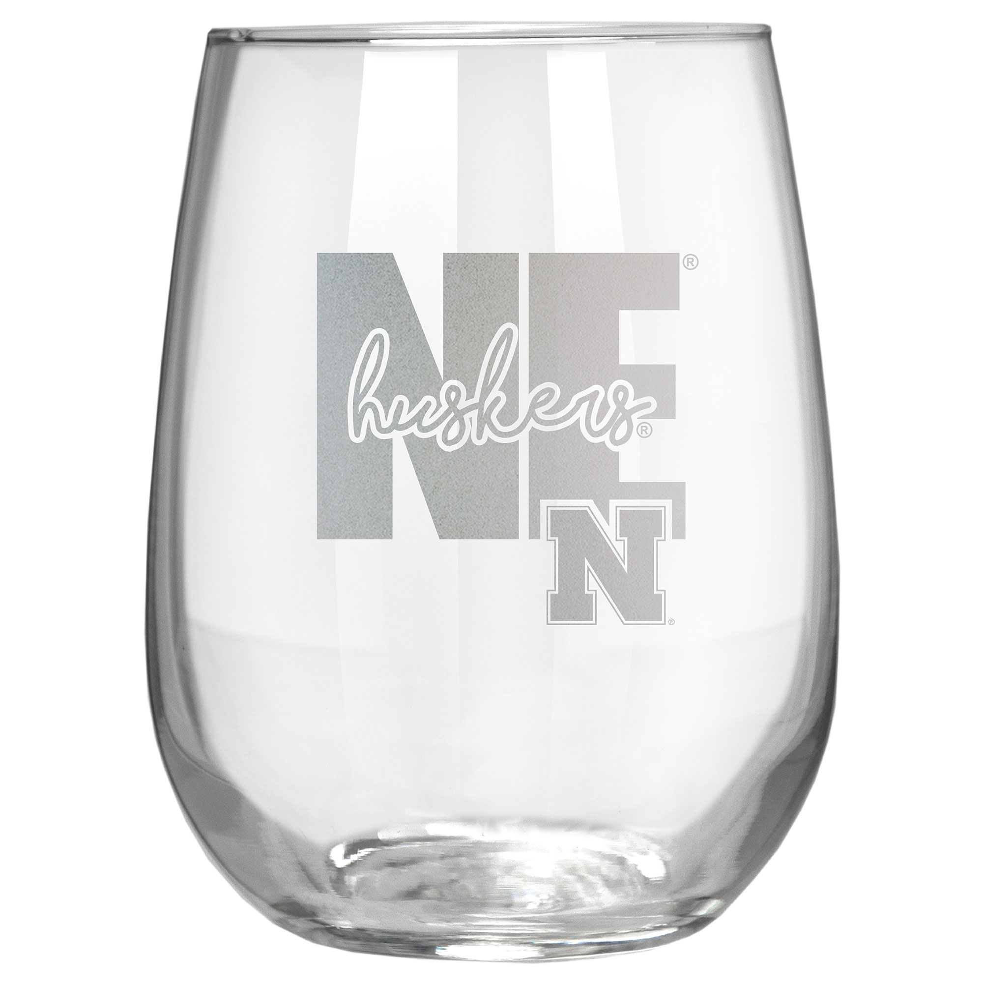 Nebraska Huskers Etched 17oz. City Stemless Wine Glass