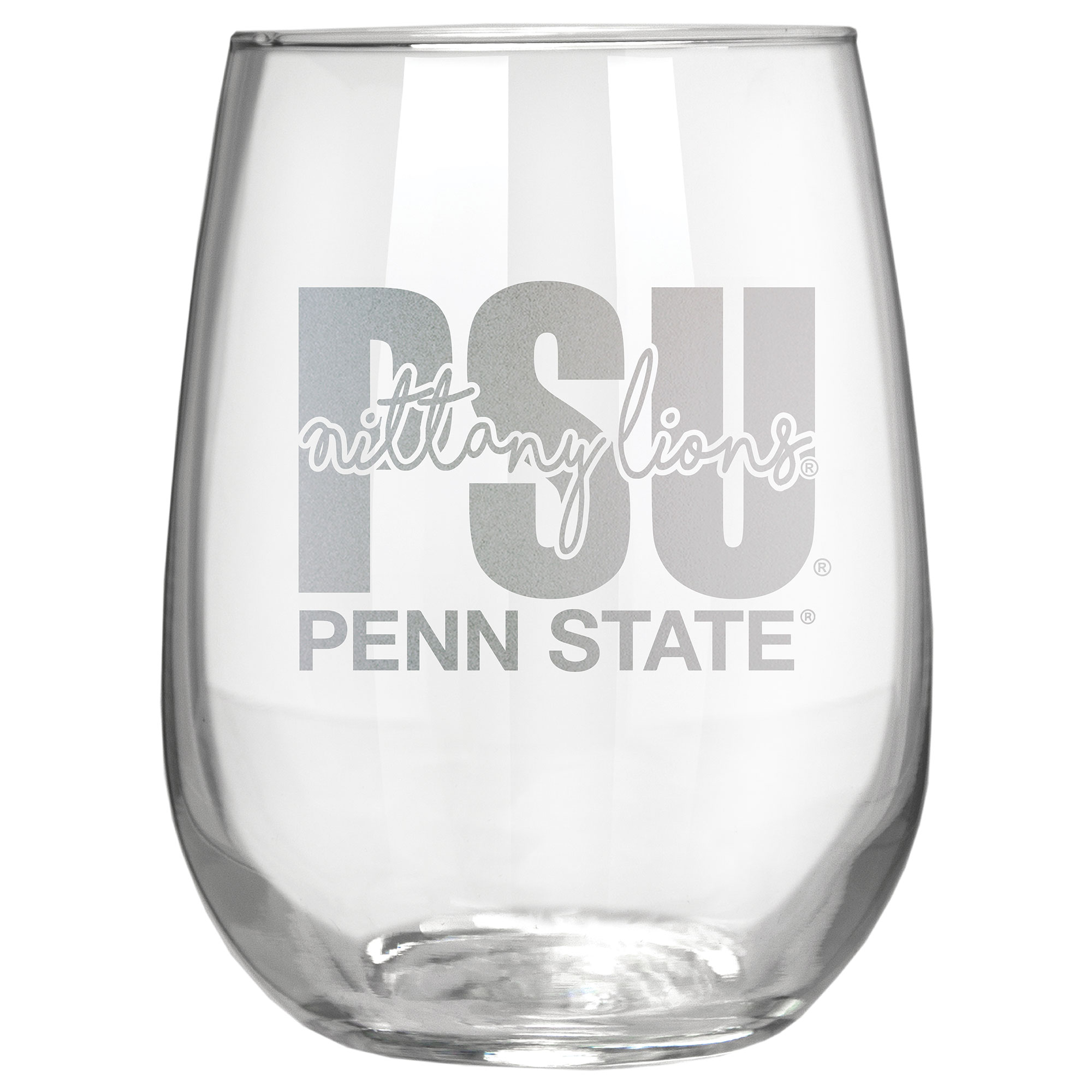 Penn State Nittany Lions Etched 17oz. City Stemless Wine Glass