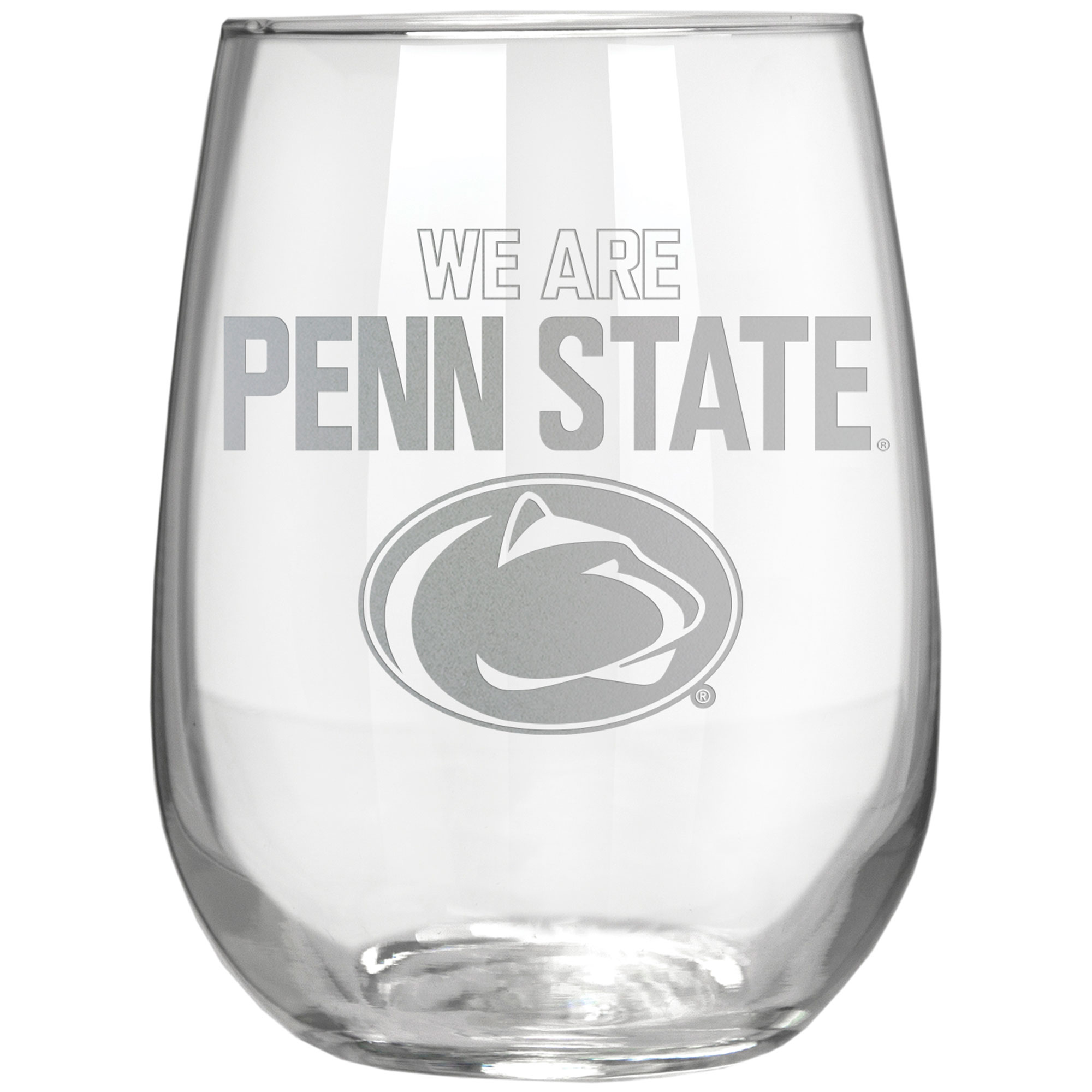 Penn State Nittany Lions Etched 17oz. Rally Cry Stemless Wine Glass