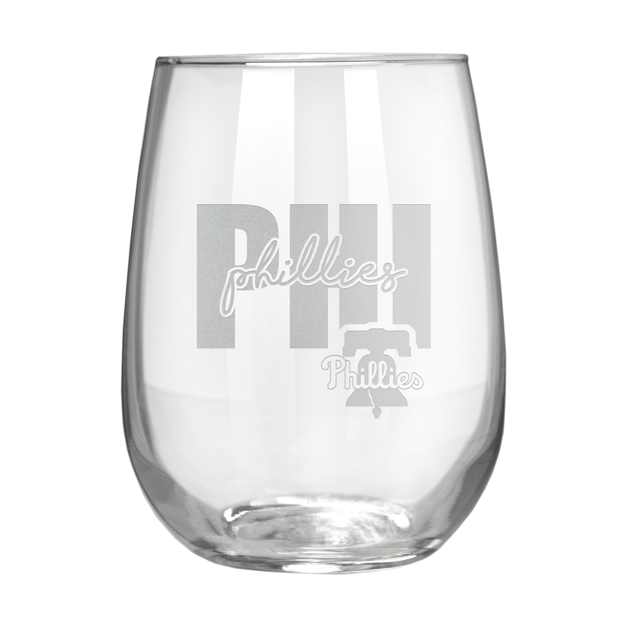 Philadelphia Phillies Etched 17oz. City Stemless Wine Glass