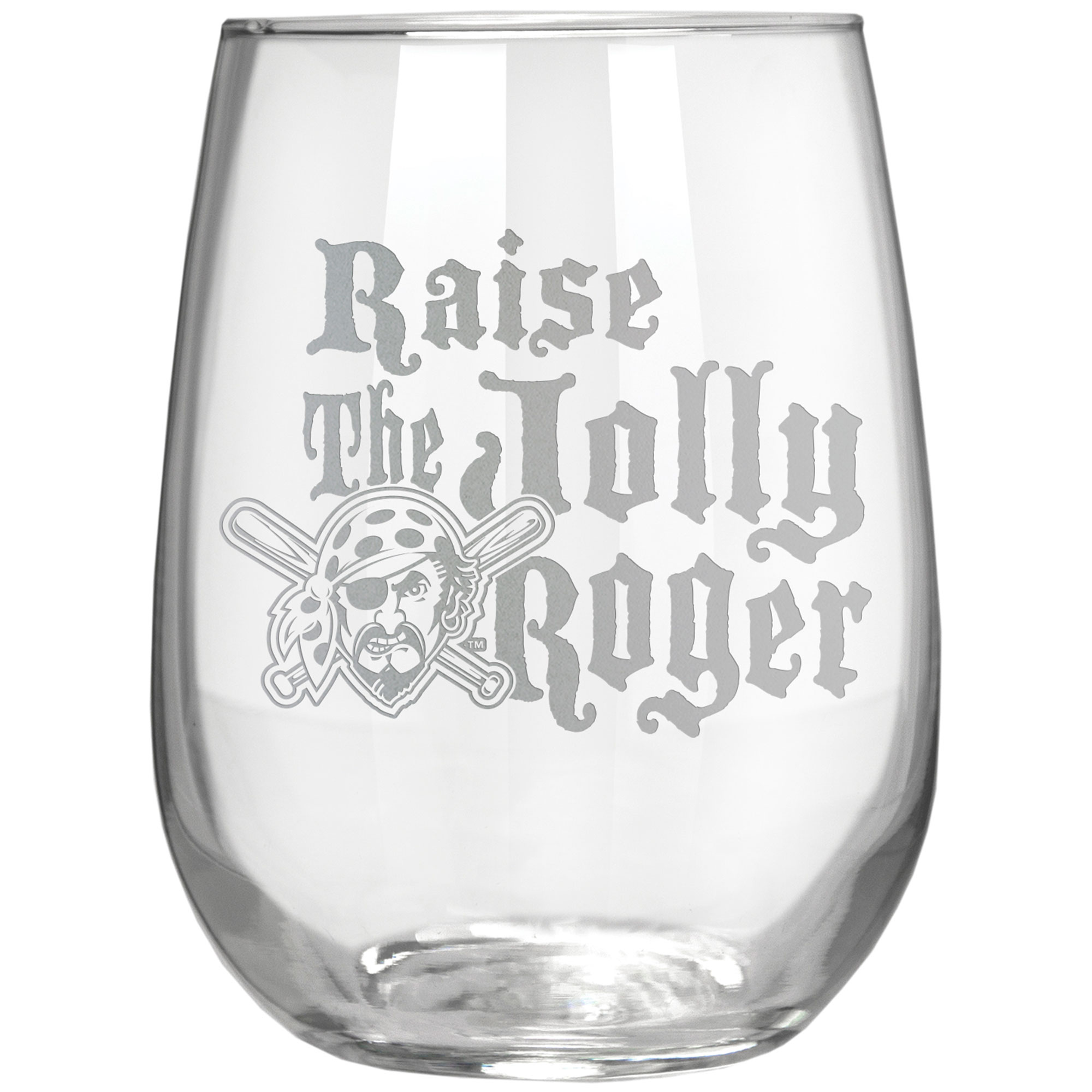Pittsburgh Pirates Etched 17oz. Rally Cry Stemless Wine Glass