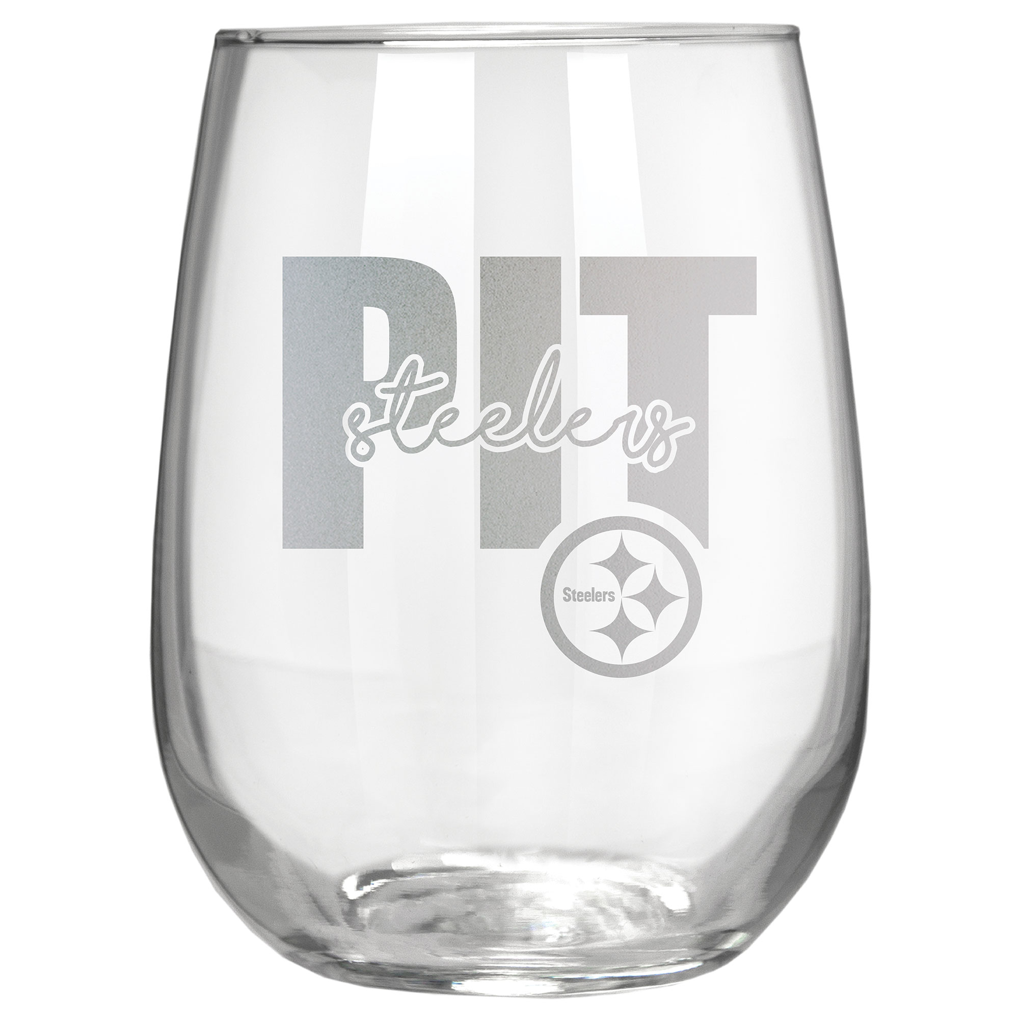 Pittsburgh Steelers Etched 17oz. City Stemless Wine Glass
