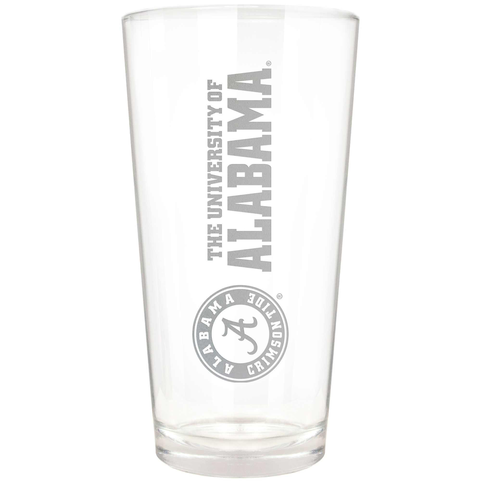 Alabama Crimson Tide Etched 16oz. Vertical Rally Cry Pint Glass