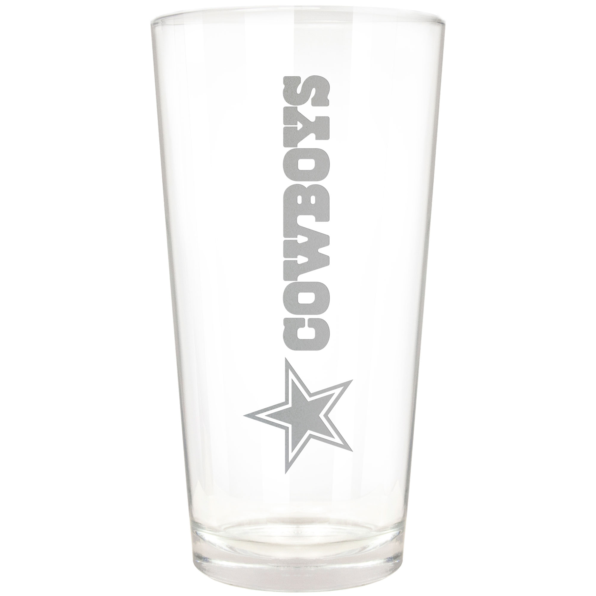 Dallas Cowboys Etched 16oz. Vertical Rally Cry Pint Glass