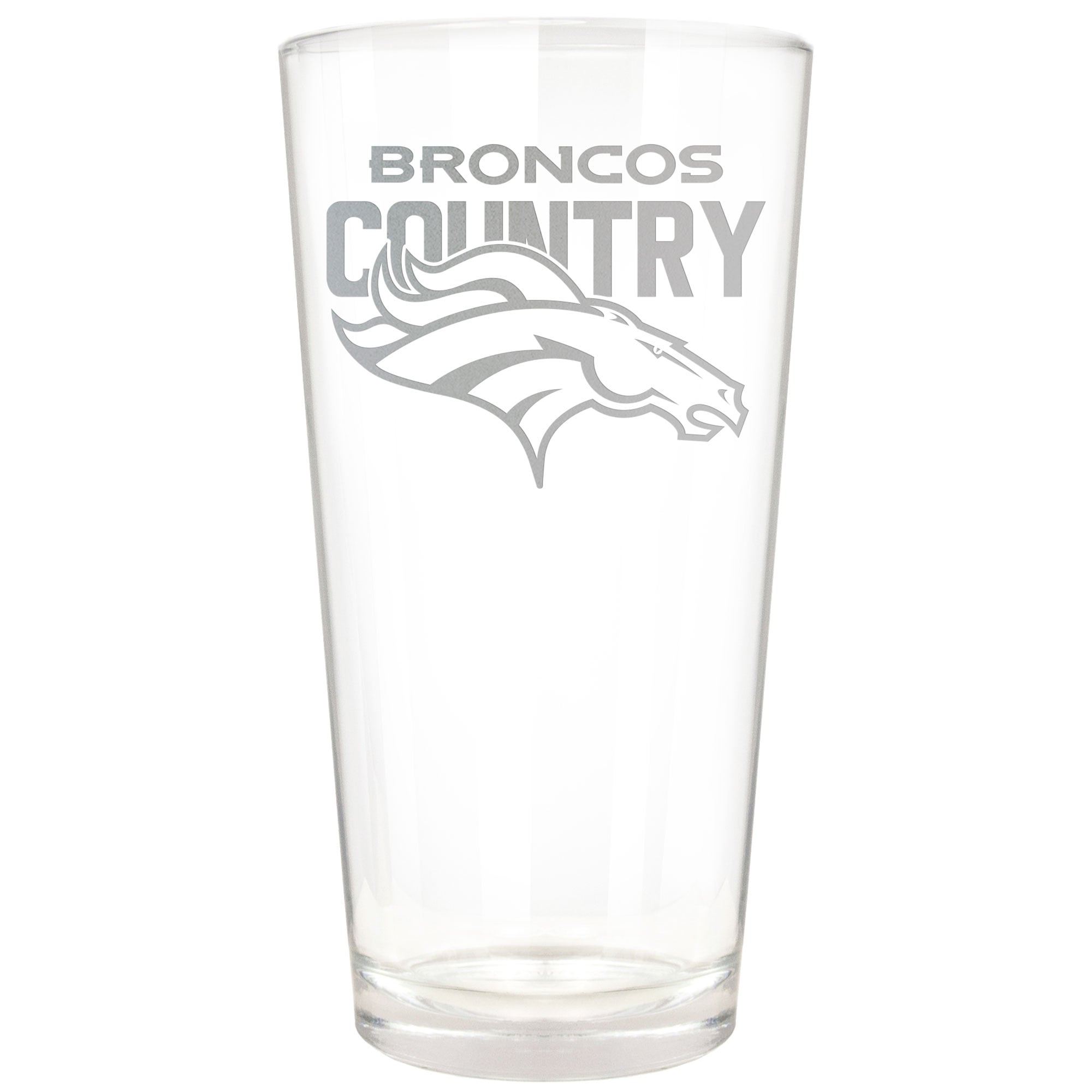 Denver Broncos Etched 16oz. Rally Cry Pint Glass