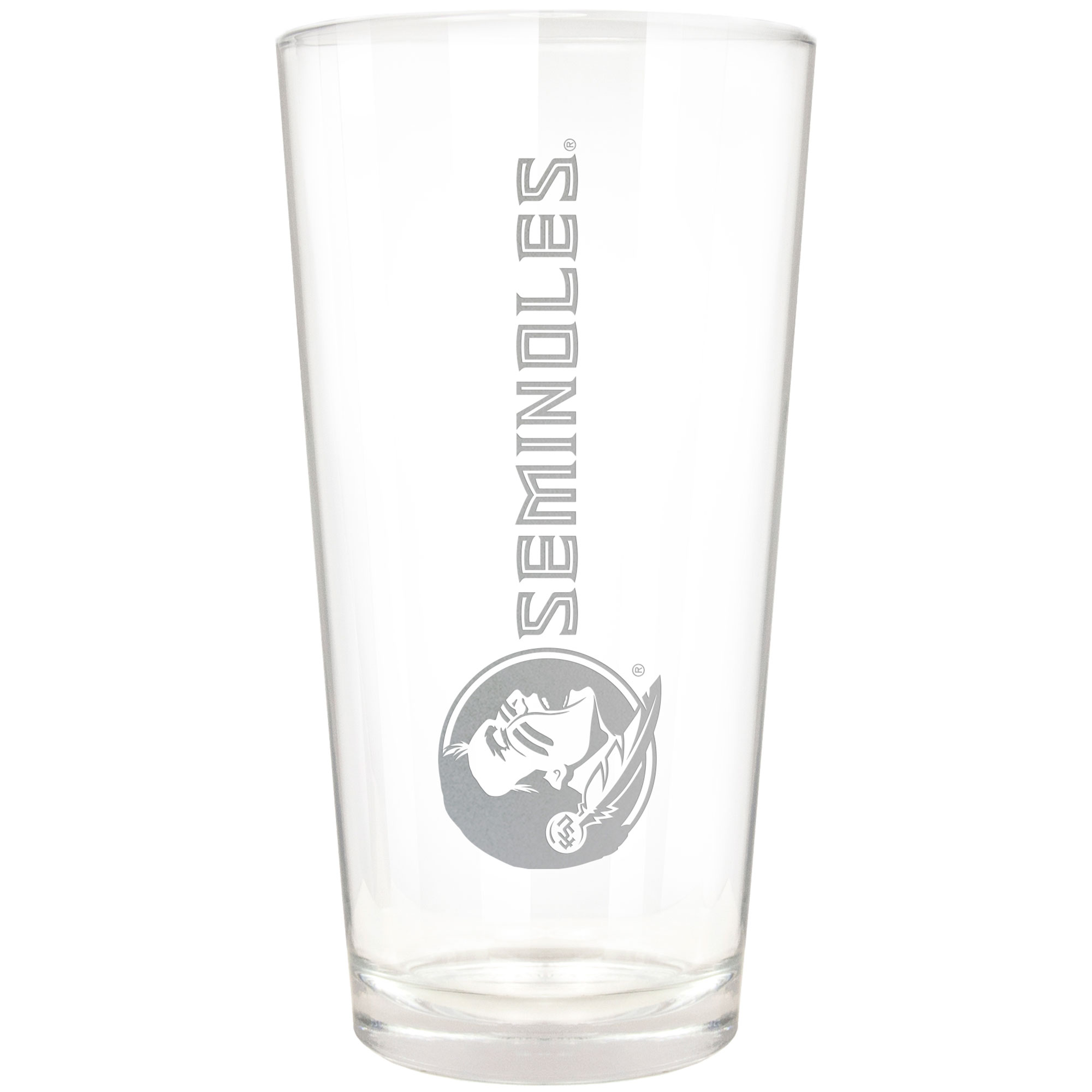 Florida State Seminoles Etched 16oz. Vertical Rally Cry Pint Glass