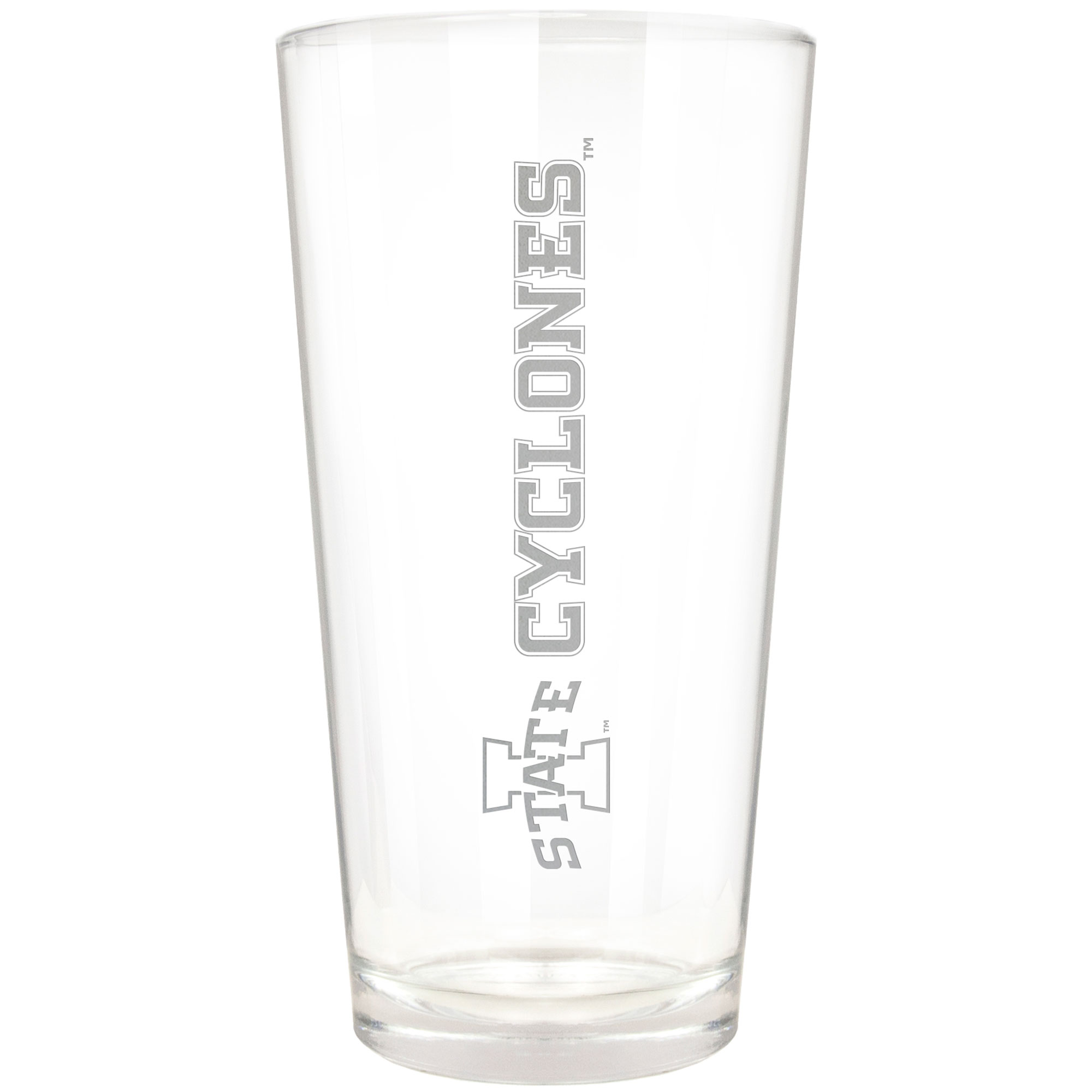 Iowa State Cyclones Etched 16oz. Vertical Rally Cry Pint Glass