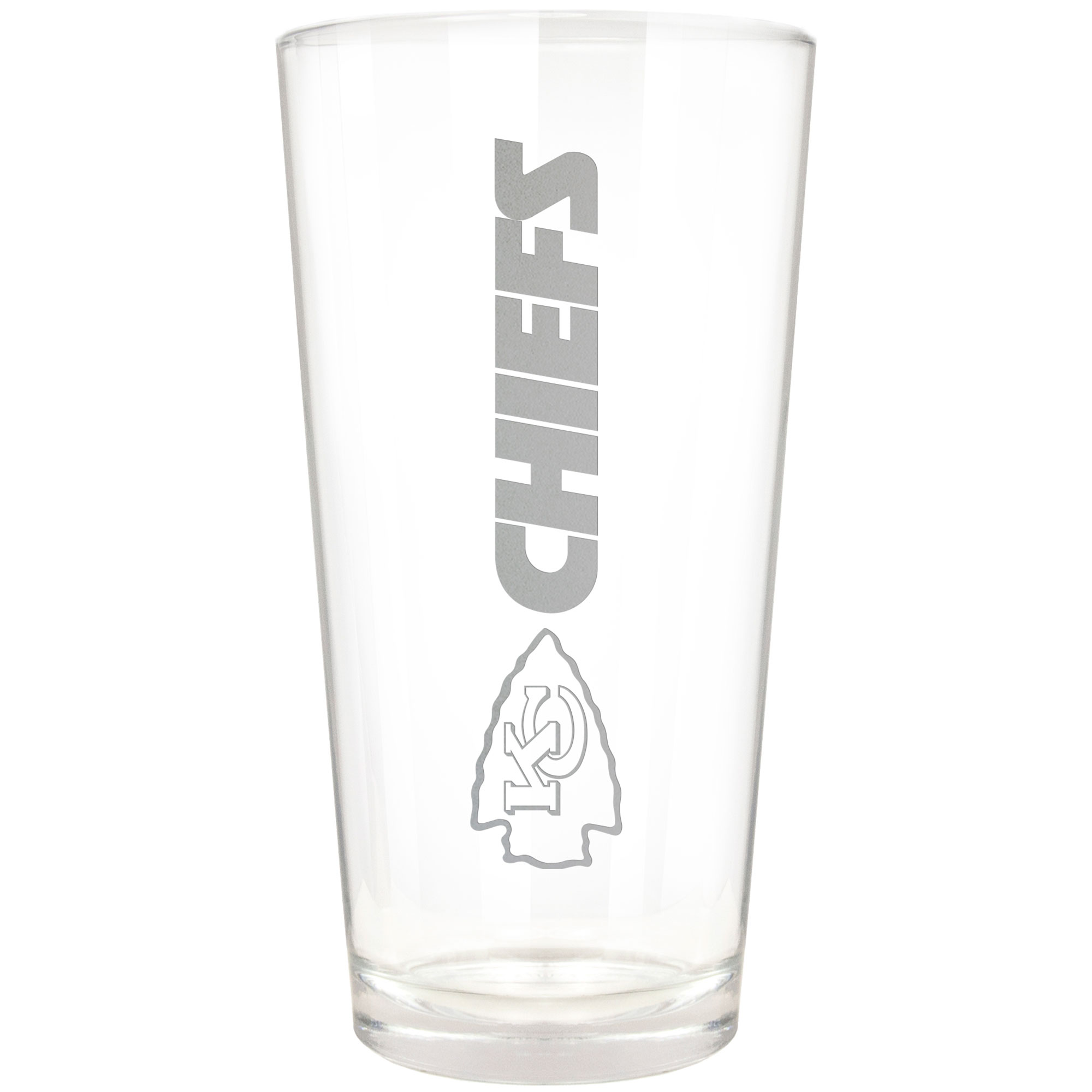 Kansas City Chiefs Etched 16oz. Vertical Rally Cry Pint Glass
