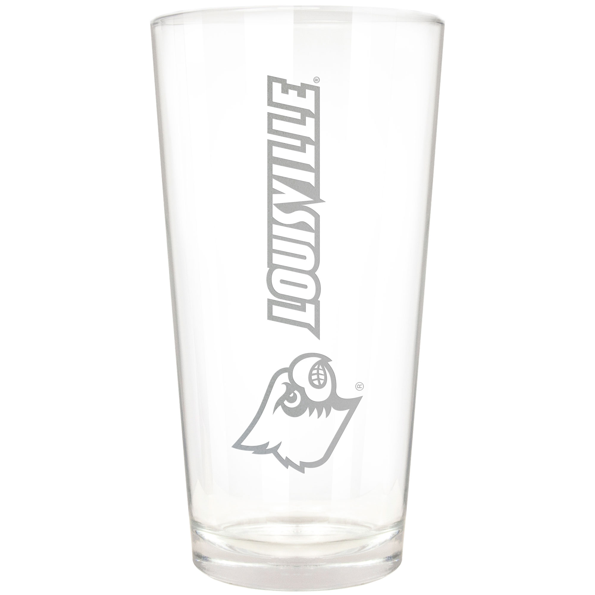 Louisville Cardinals Etched 16oz. Vertical Rally Cry Pint Glass
