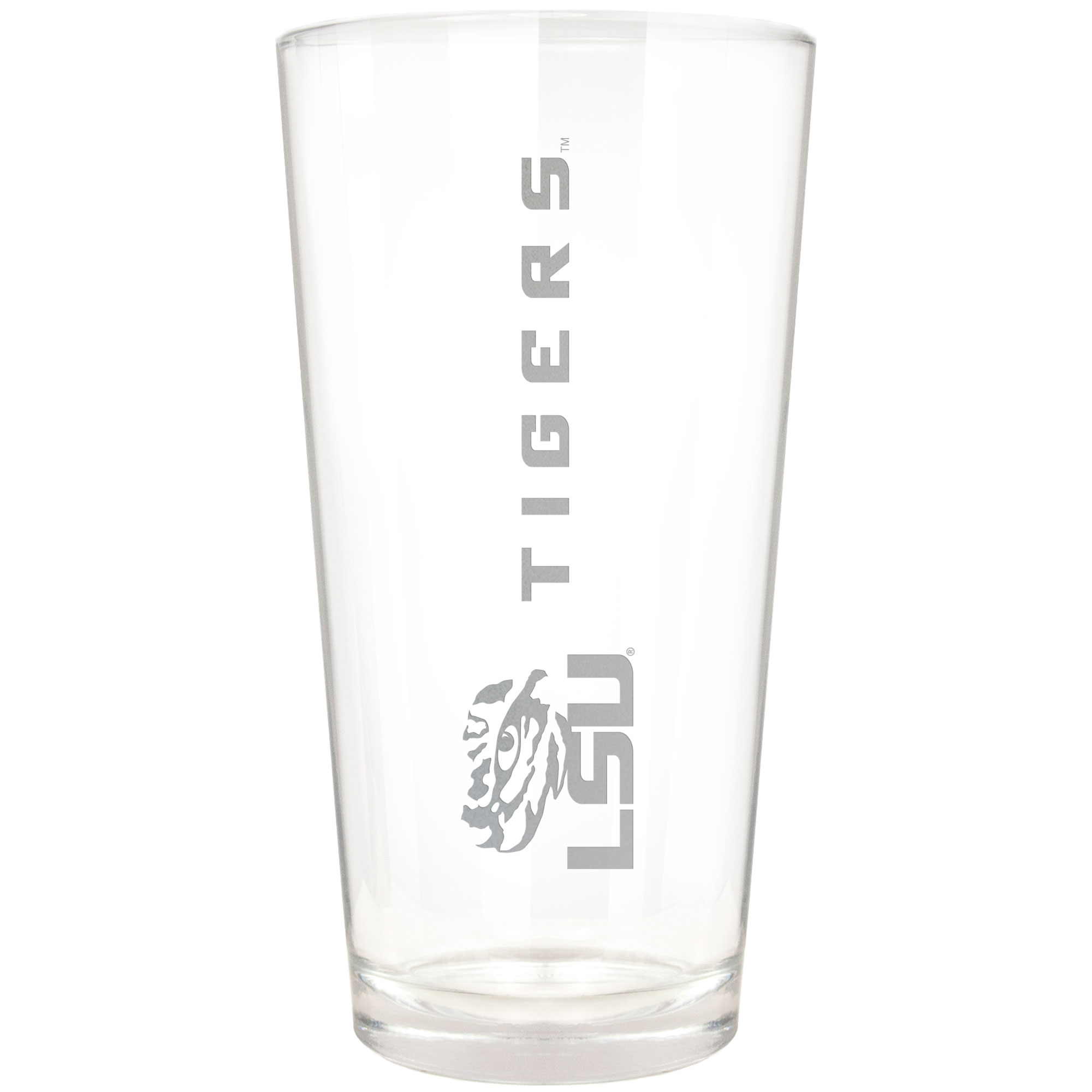 LSU Tigers Etched 16oz. Vertical Rally Cry Pint Glass