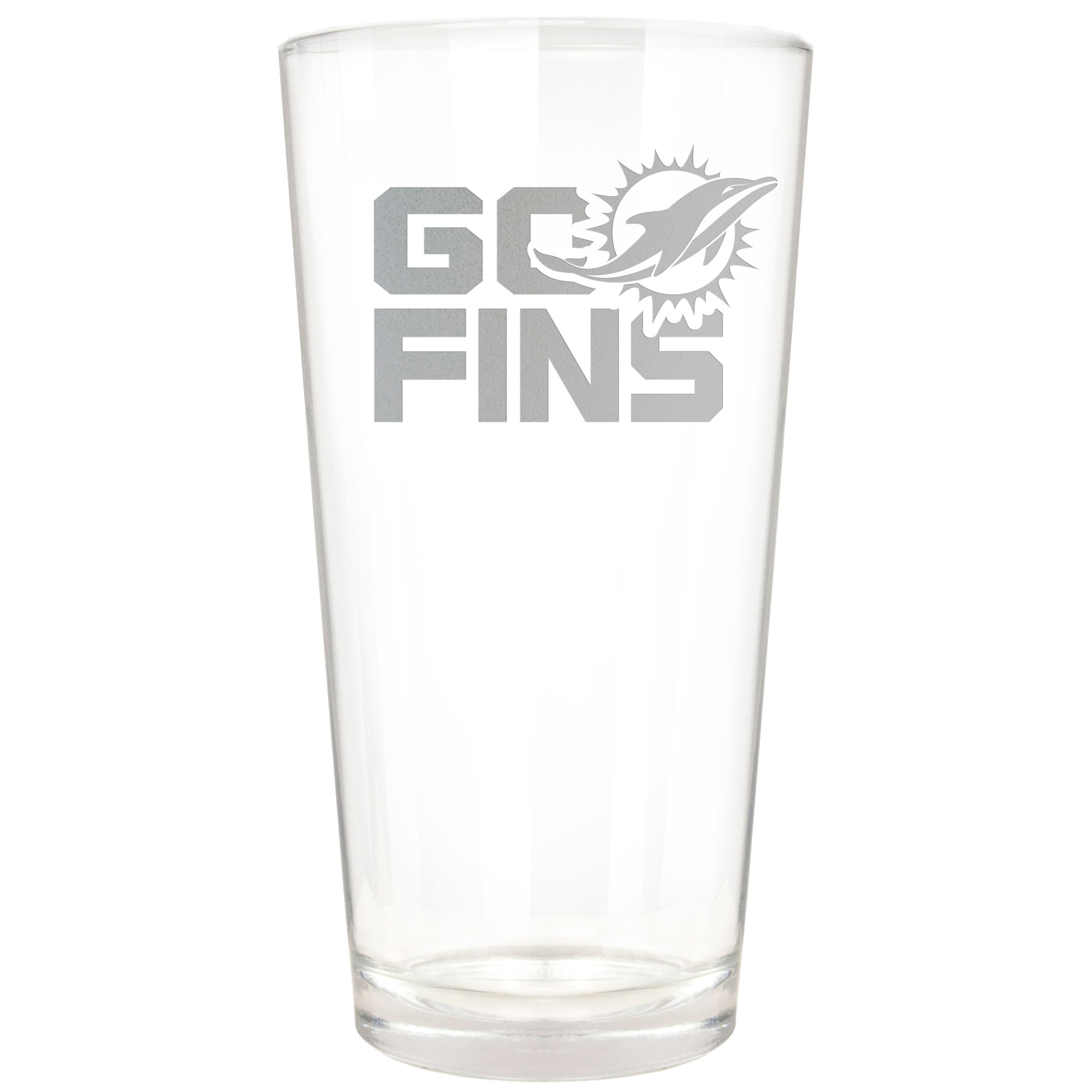 Miami Dolphins Etched 16oz. Rally Cry Pint Glass