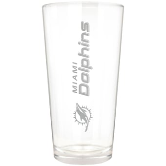 Miami Dolphins Etched 16oz. Vertical Rally Cry Pint Glass