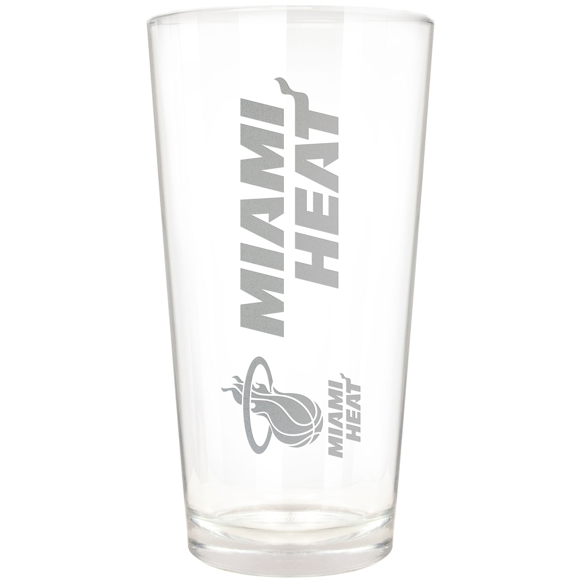 Miami Heat Etched 16oz. Vertical Rally Cry Pint Glass