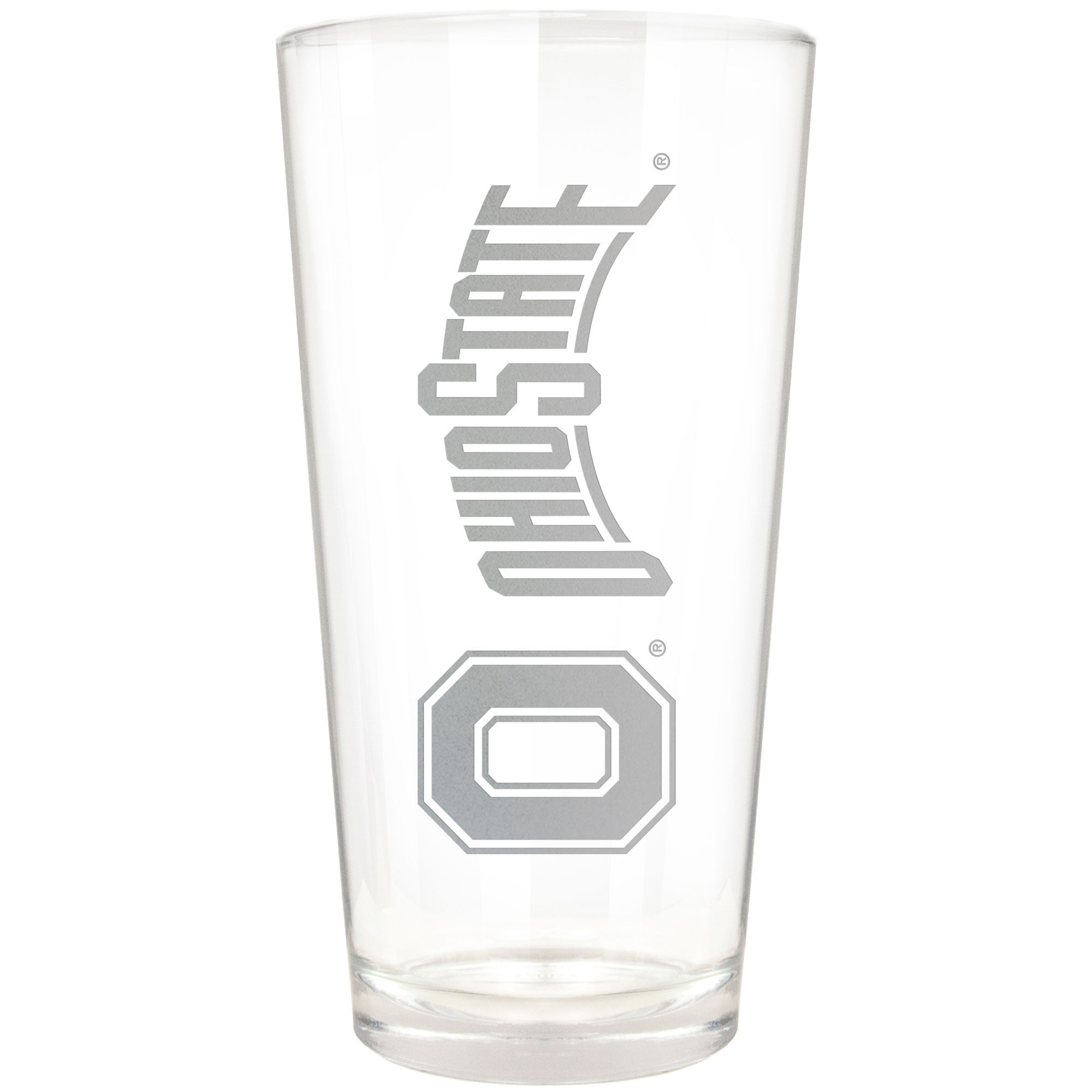 Ohio State Buckeyes Etched 16oz. Vertical Rally Cry Pint Glass