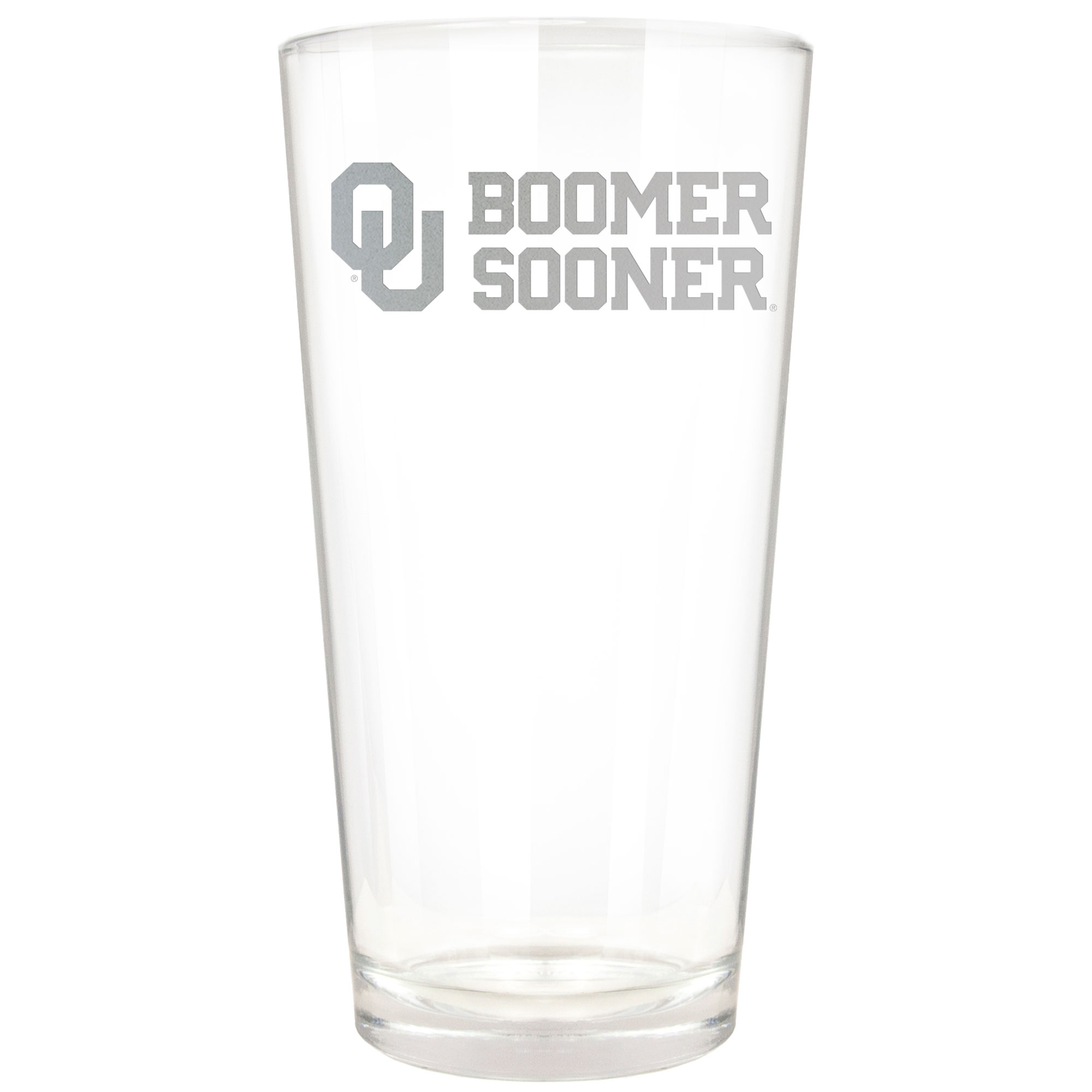 Oklahoma Sooners Etched 16oz. Rally Cry Pint Glass