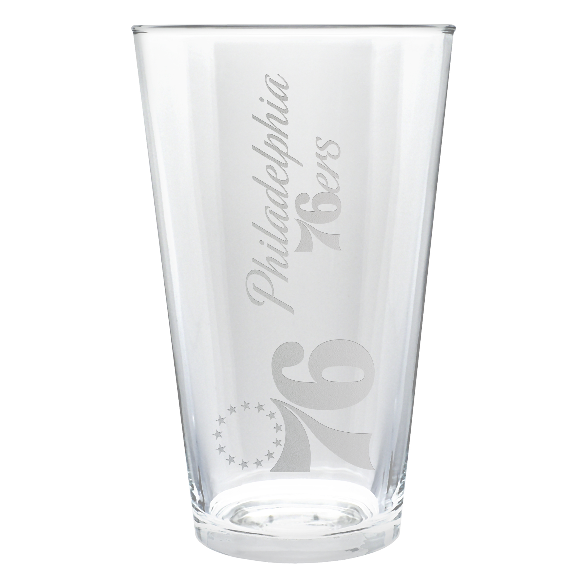 Philadelphia 76ers Etched 16oz. Vertical Rally Cry Pint Glass