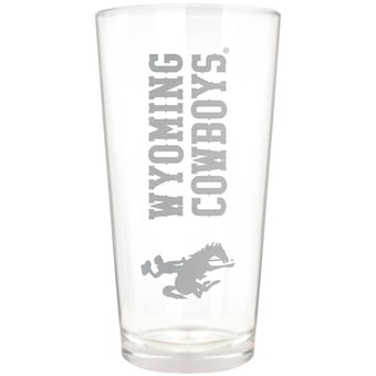 Wyoming Cowboys Etched 16oz. Vertical Rally Cry Pint Glass