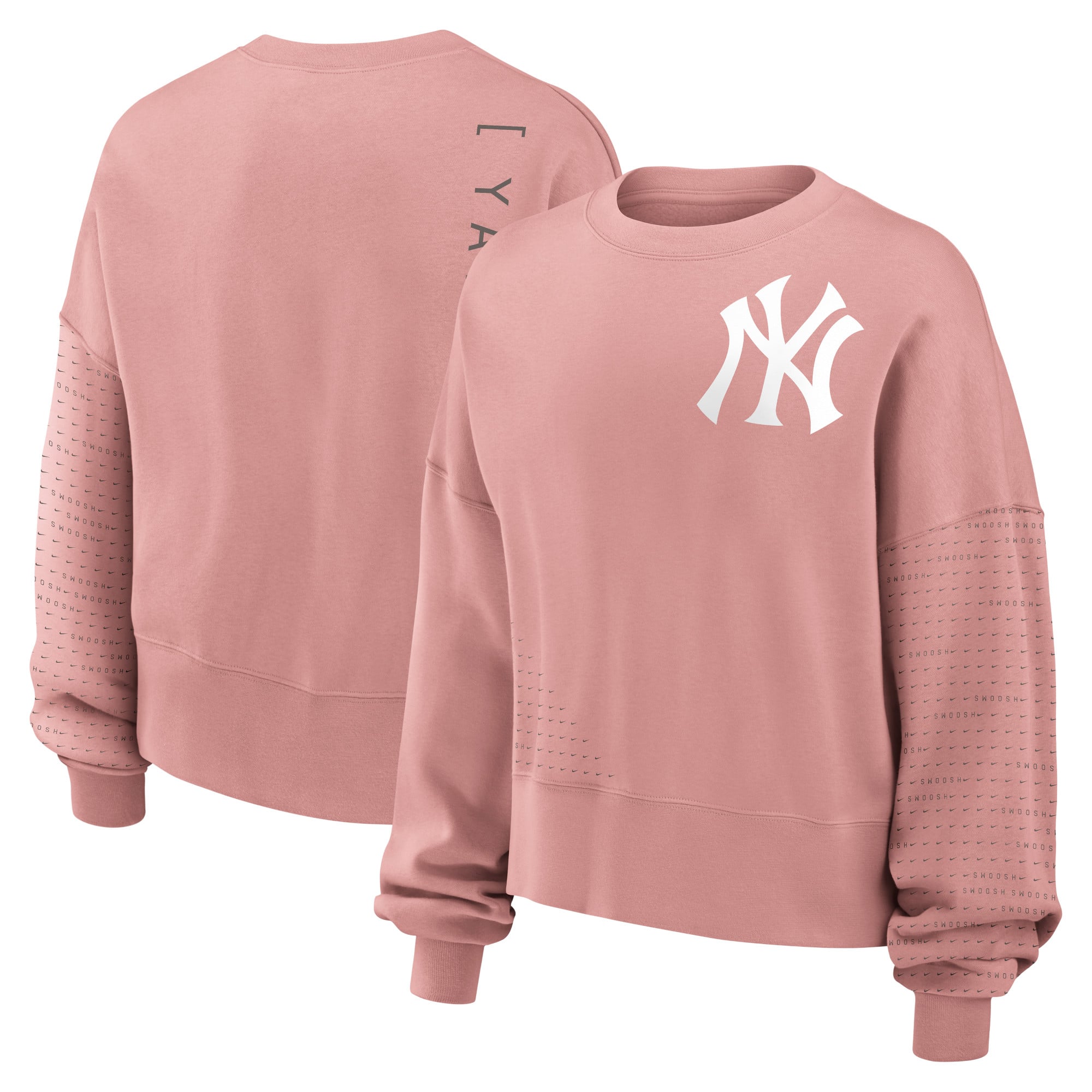 Women's Nike Pink New York Yankees Oversized Statement Pullover Sweatshirt