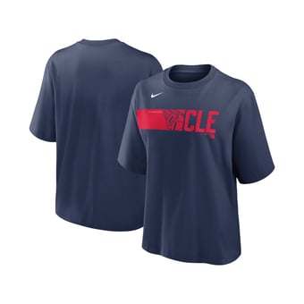 Women's Nike Navy Cleveland Guardians Knockout Boxy T-Shirt