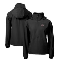 Women's Cutter & Buck  Black Montana Grizzlies Charter Eco Recycled Half-Zip Anorak Jacket