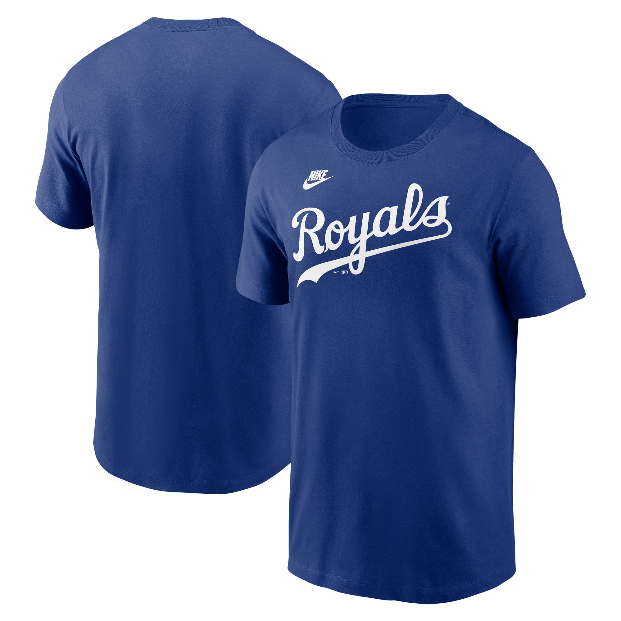 Men's Nike Royal Kansas City Royals Cooperstown Collection Wordmark T-Shirt