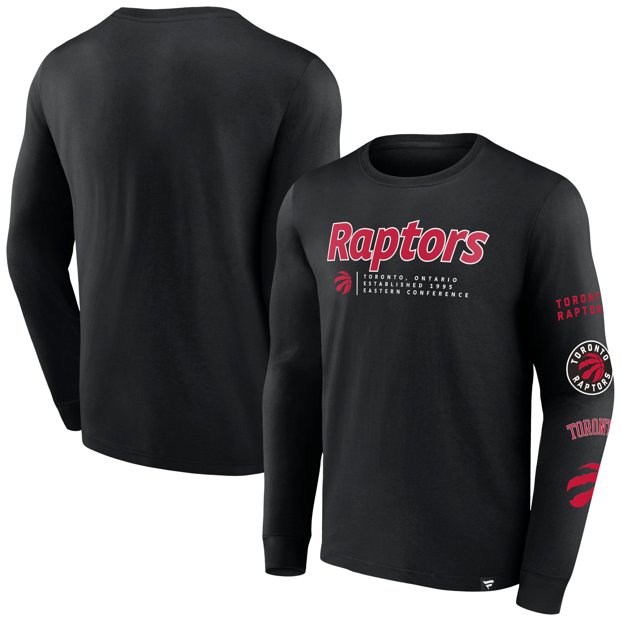 Men's Fanatics Black Toronto Raptors Baseline Long Sleeve T-Shirt