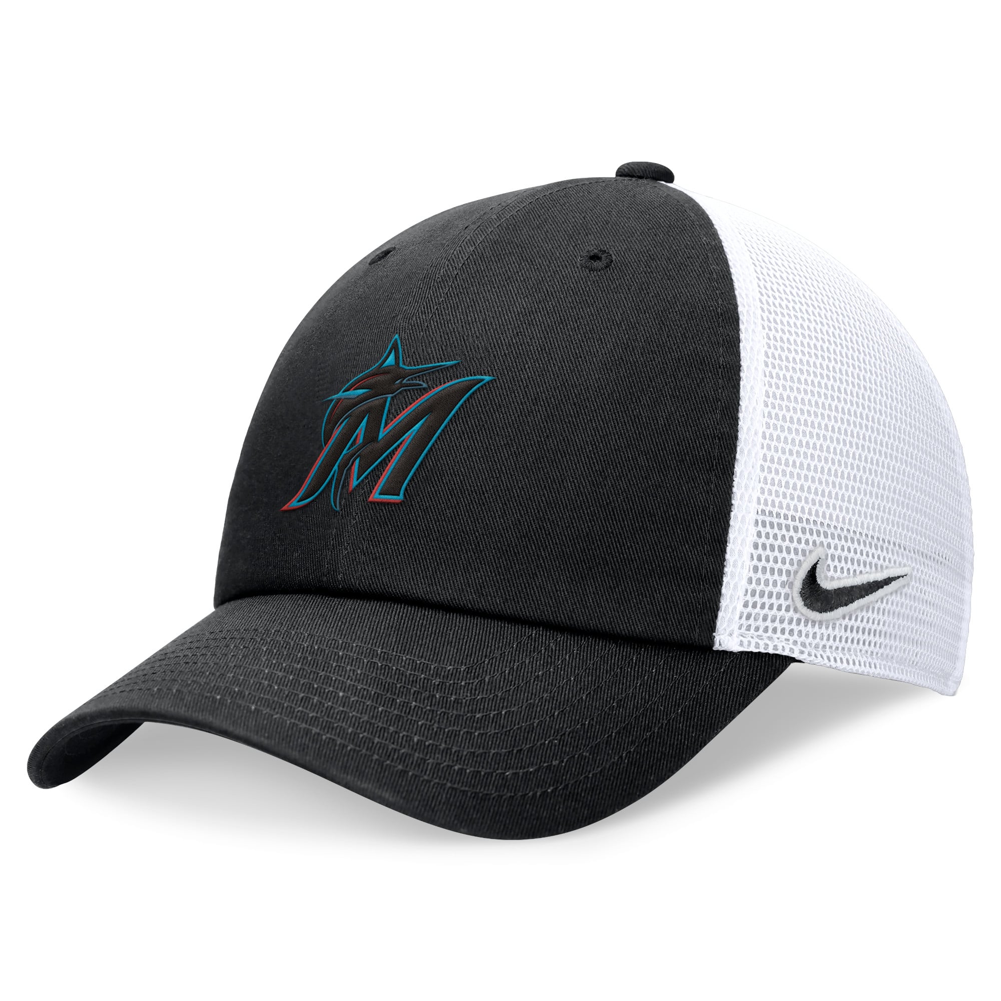 Men's Nike Black Miami Marlins Club Trucker Adjustable Hat