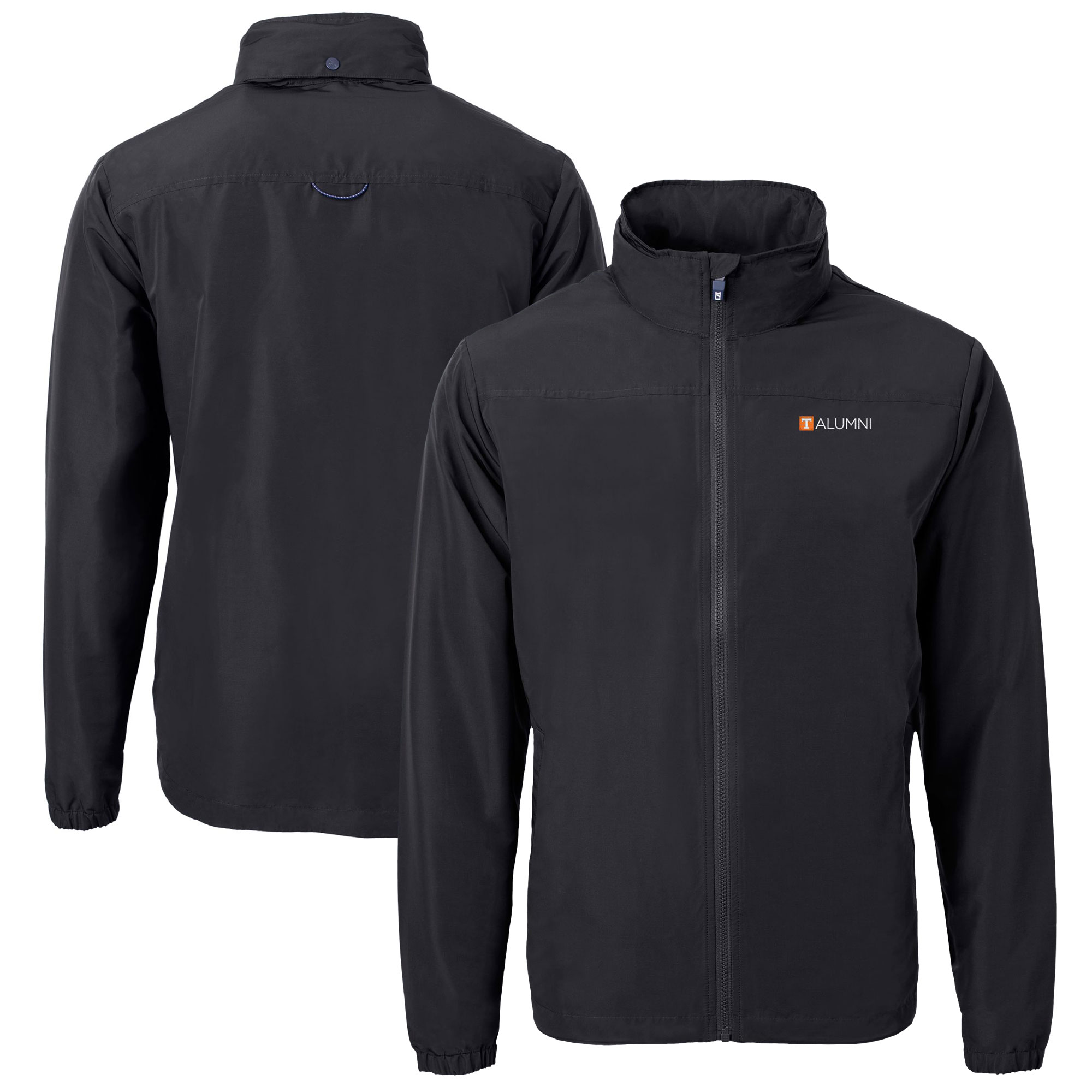 Men's Cutter & Buck  Black Tennessee Volunteers Alumni Logo Charter Eco Knit Recycled Full-Zip Jacket
