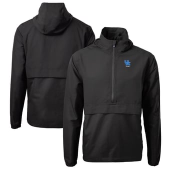 Men's Cutter & Buck  Black Kentucky Wildcats Alumni Logo Charter Eco Knit Recycled Anorak Half-Zip Jacket