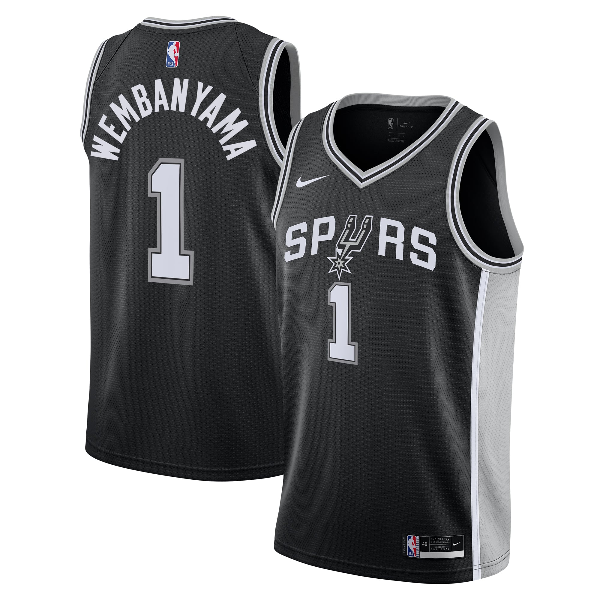 Youth Nike Victor Wembanyama Black San Antonio Spurs Swingman Jersey - Icon Edition