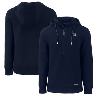 Men's Cutter & Buck Navy Penn State Nittany Lions Alumni Logo Roam Eco Recycled Half-Zip Pullover Hoodie