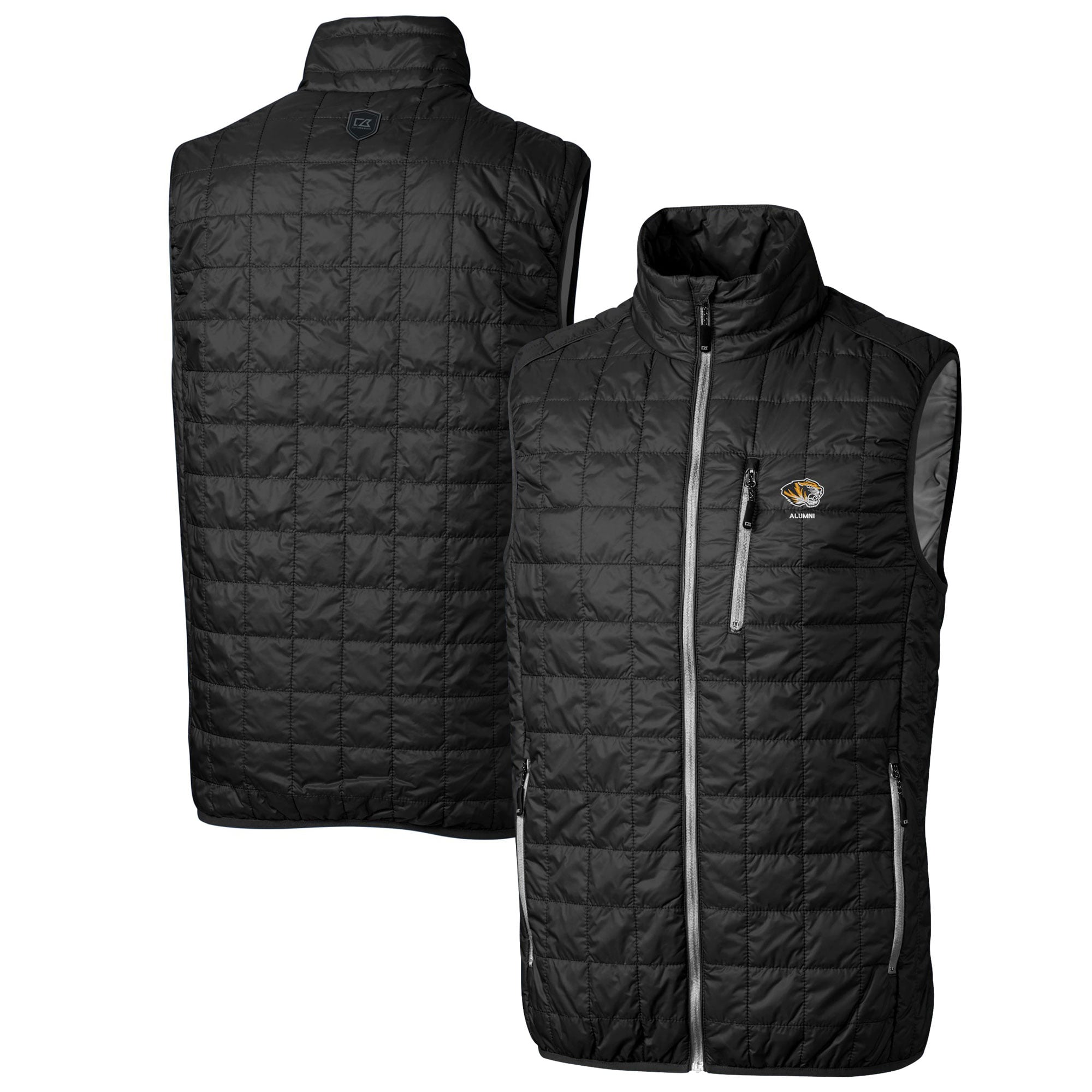 Men's Cutter & Buck  Black Missouri Tigers  Rainier PrimaLoft Eco Insulated Full-Zip Puffer Vest