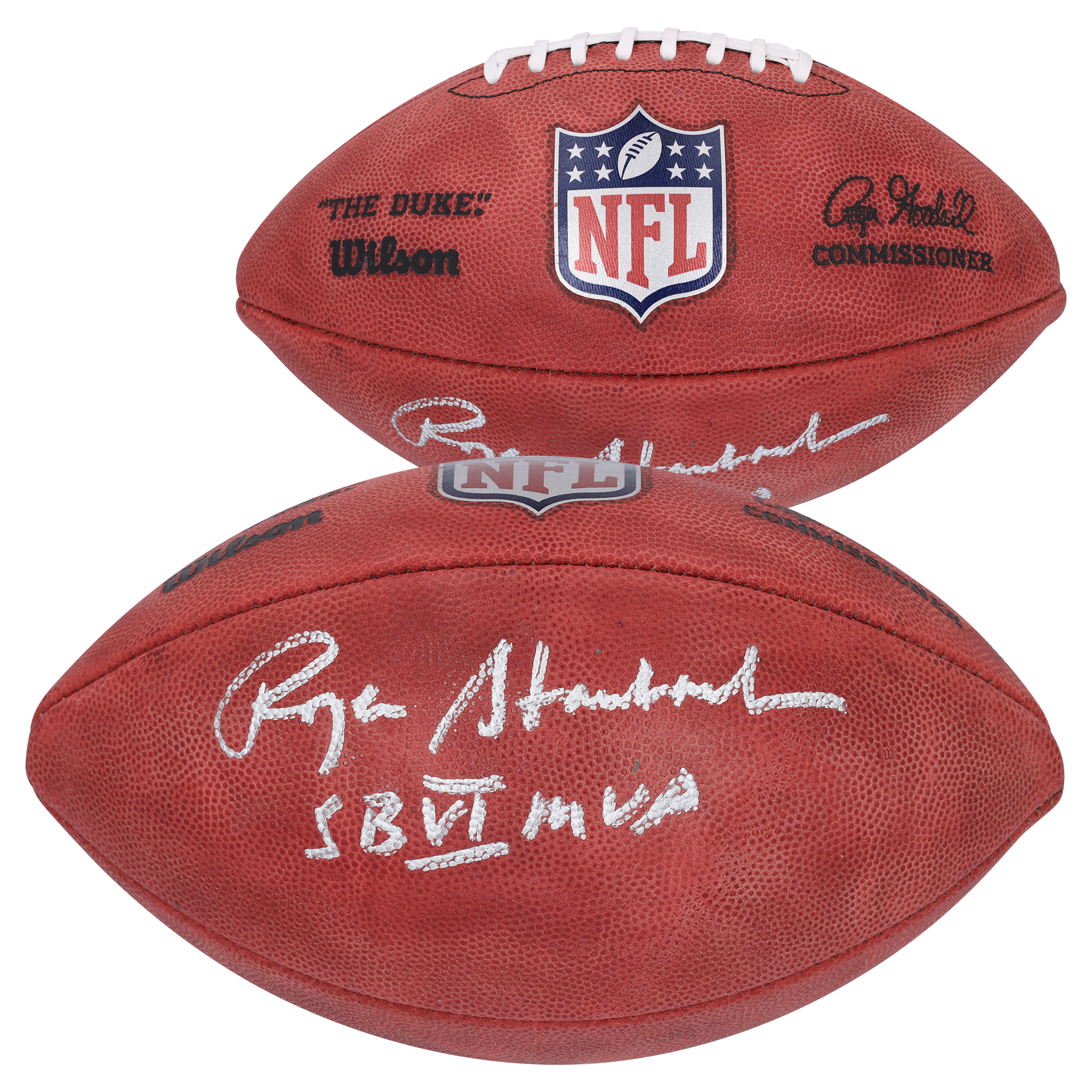 Roger Staubach Dallas Cowboys Autographed Duke Full Color Football with "SB VI MVP" Inscription