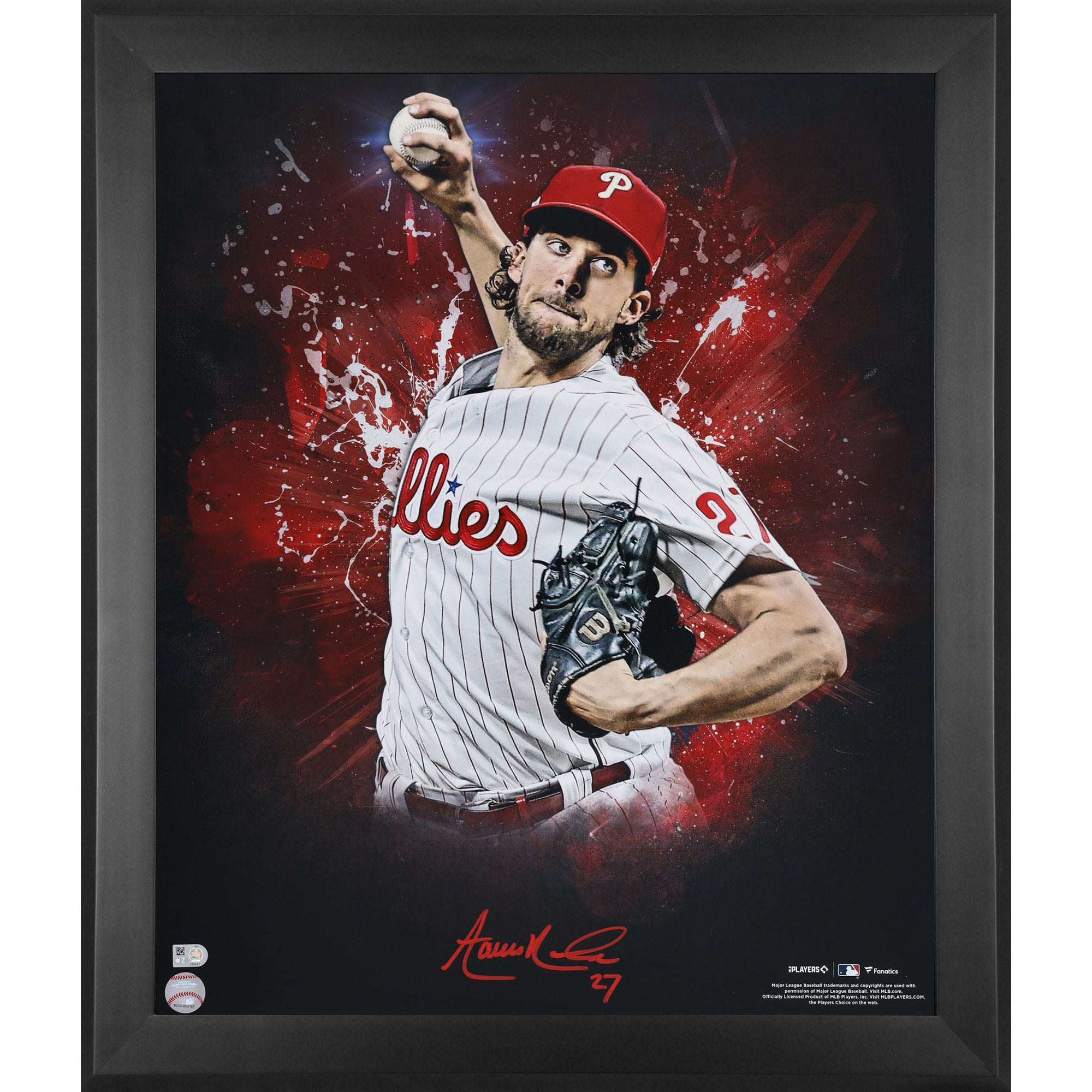Aaron Nola Philadelphia Phillies Autographed Framed 20" x 24" In Focus Photograph