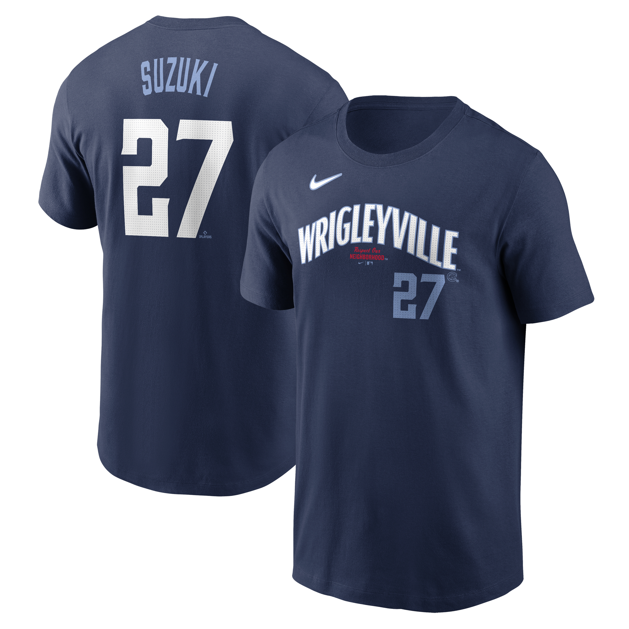 Men's Nike Seiya Suzuki Navy Chicago Cubs Fuse City Connect Name & Number T-Shirt