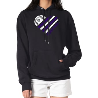 Women's G-III 4Her by Carl Banks  Black Colorado Rockies Heart Fleece Pullover Hoodie