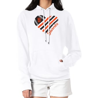 Women's G-III 4Her by Carl Banks  White San Francisco Giants Heart Fleece Pullover Hoodie