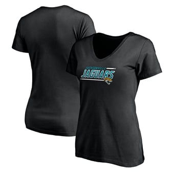Women's Black Jacksonville Jaguars Mascot In Bounds V-Neck T-Shirt