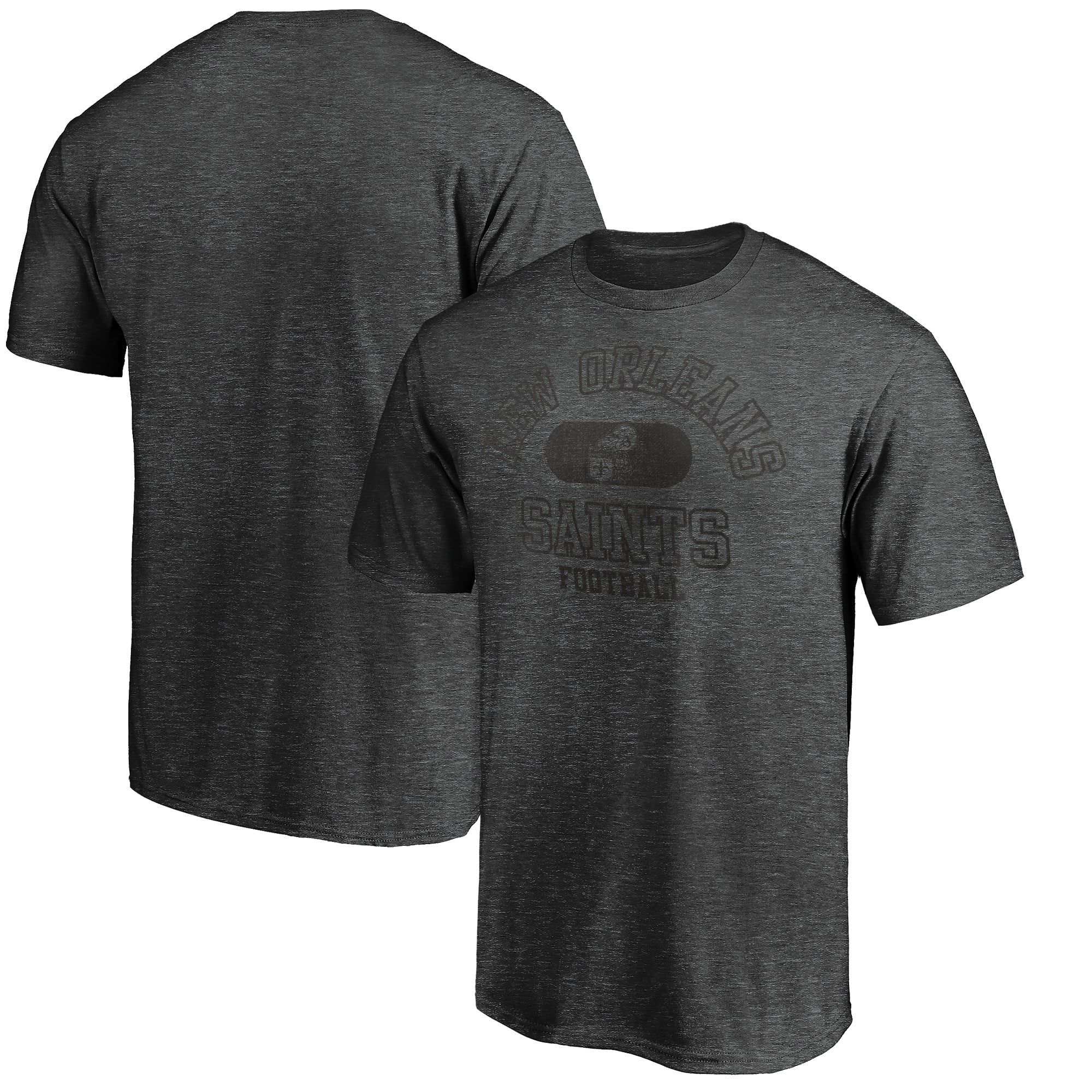 Men's Heather Charcoal New Orleans Saints Varsity Issued Throwback T-Shirt