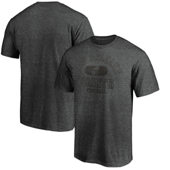 Men's Heather Charcoal New Orleans Saints Varsity Issued Throwback T-Shirt