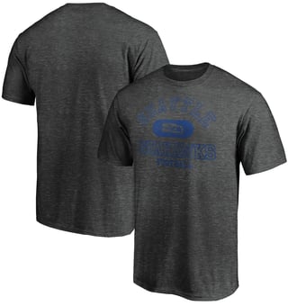 Men's Heather Charcoal Seattle Seahawks Varsity Issued Throwback T-Shirt