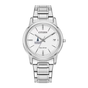 Women's Citizen Watch Silver Howard Bison Eco-Drive White Dial Stainless Steel Watch