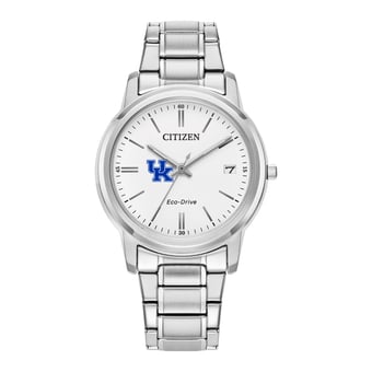 Women's Citizen Watch Silver Kentucky Wildcats Eco-Drive White Dial Stainless Steel Watch