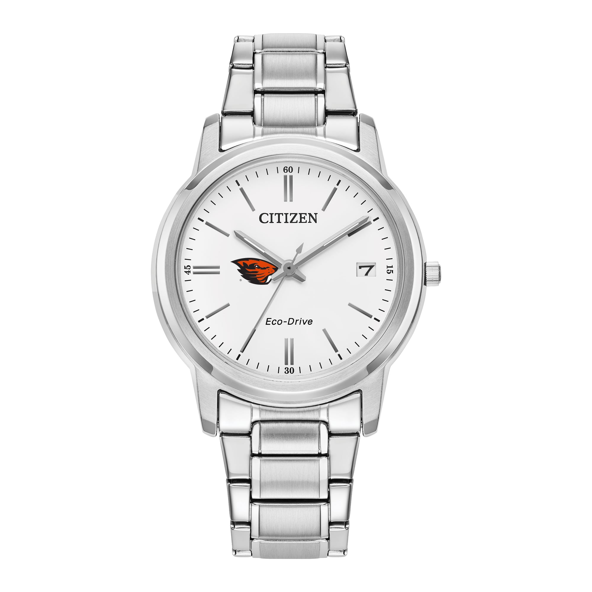 Women's Citizen Watch Silver Oregon State Beavers Eco-Drive White Dial Stainless Steel Watch
