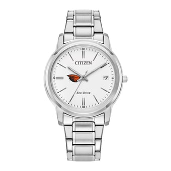 Women's Citizen Watch Silver Oregon State Beavers Eco-Drive White Dial Stainless Steel Watch
