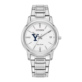 Women's Citizen Watch Silver Yale Bulldogs Eco-Drive White Dial Stainless Steel Watch