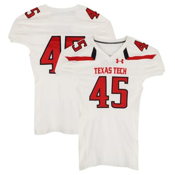 Texas Tech Red Raiders Team-Issued #45 White Jersey from the 2013 NCAA Football Season