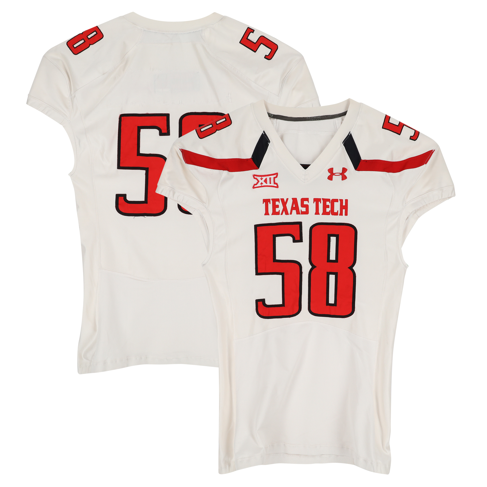 Texas Tech Red Raiders Team-Issued #58 White Jersey from the 2013 NCAA Football Season