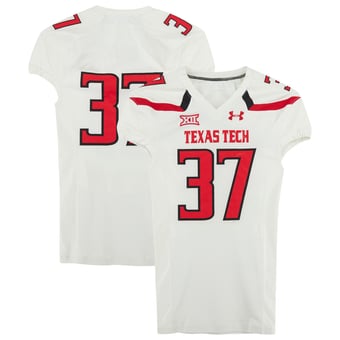 Texas Tech Red Raiders Team-Issued #37 White Jersey from the NCAA Football Season