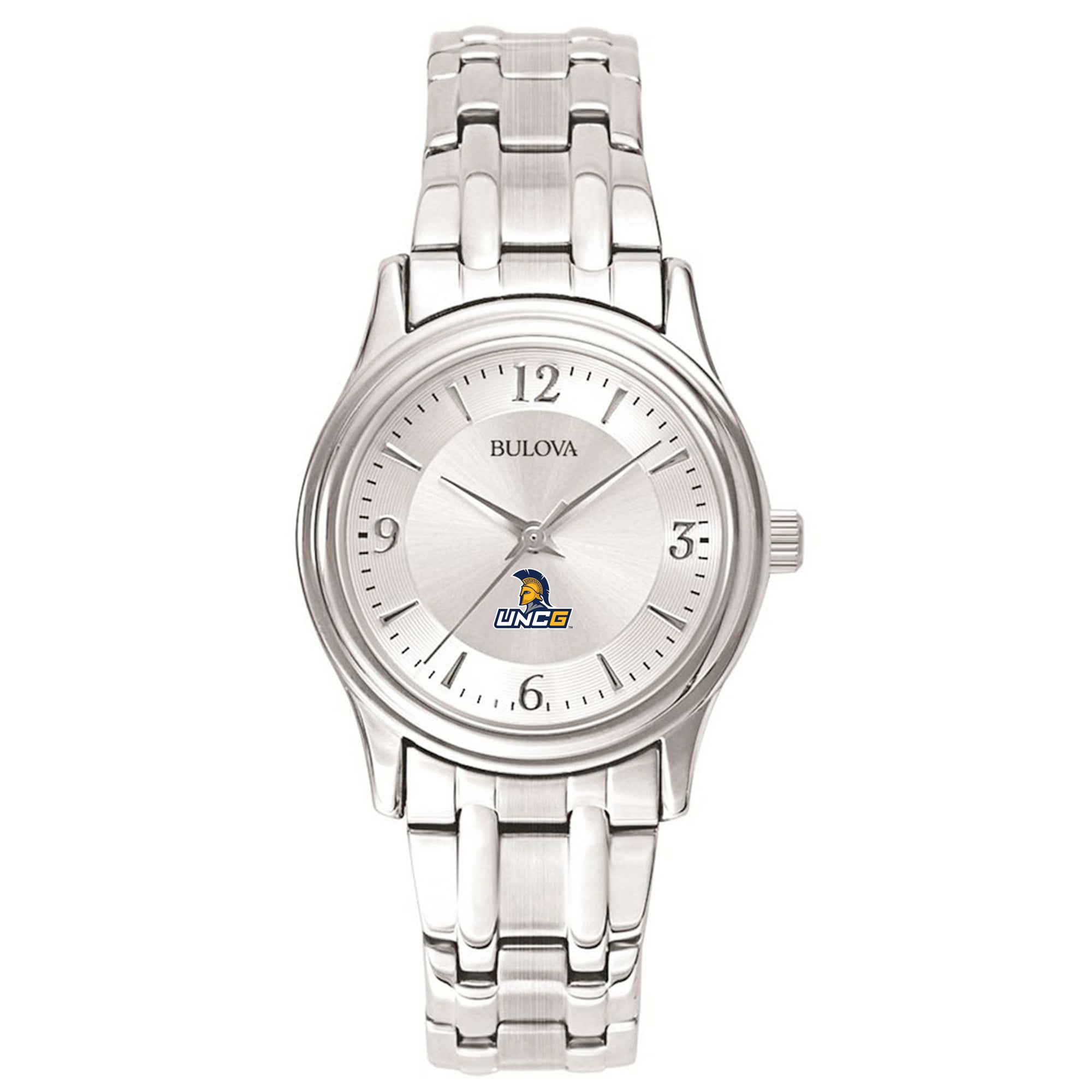 Women's Bulova  Silver UNC Greensboro Spartans Silver-Tone Dial Stainless Steel Quartz Watch